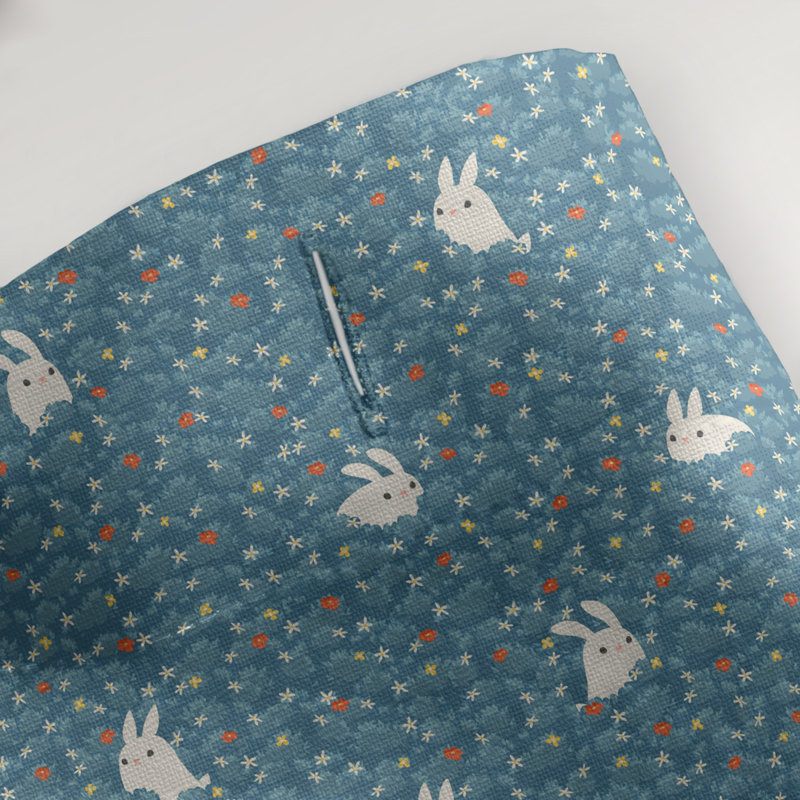 Rideau simple pour lapin lapin, Bleu