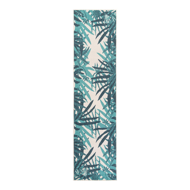 Indoor/Outdoor Botanical Area Rug, Runner 2'7" x 10'