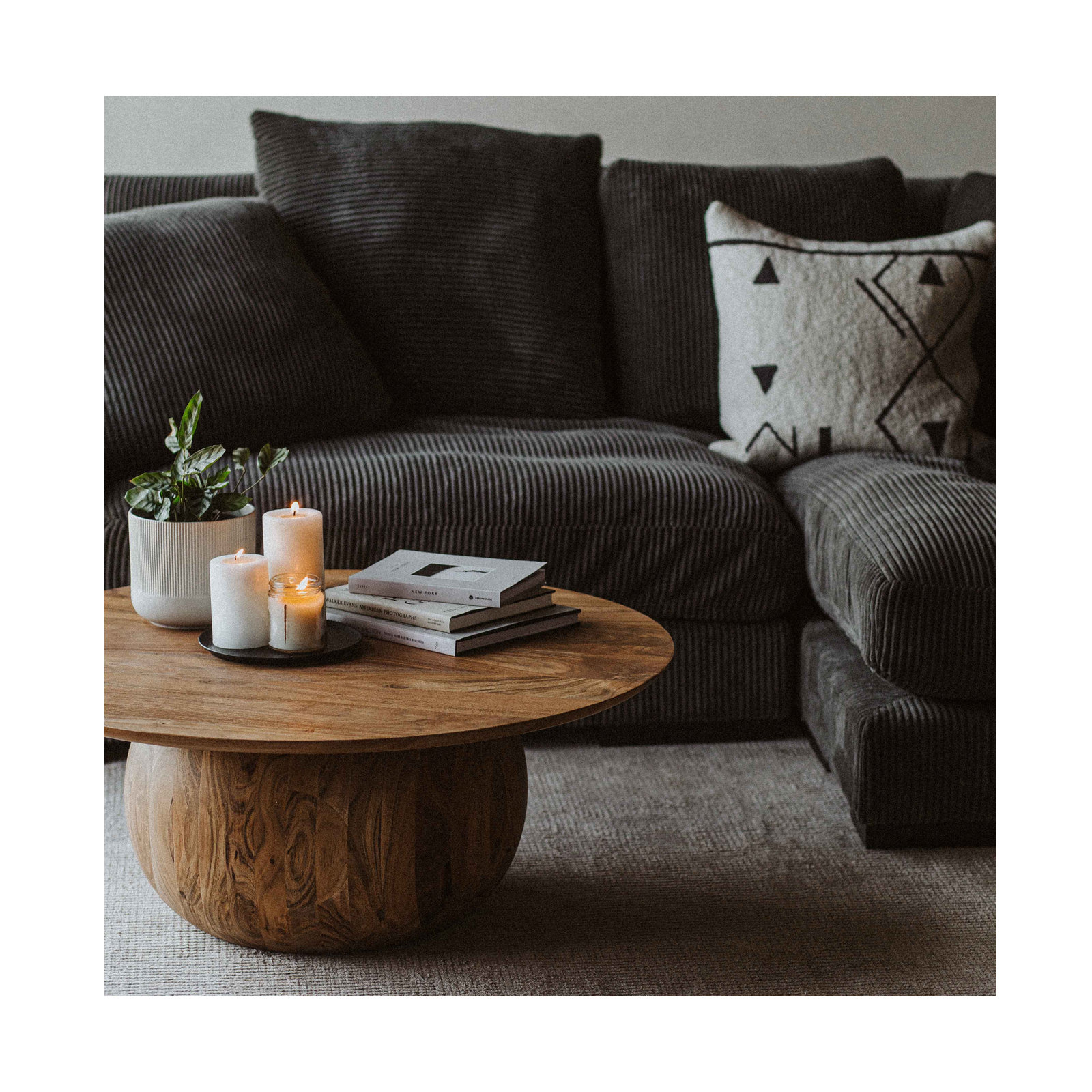 Rolf Solid Wood Coffee Table, 13.75" H x 42" L x 42" W, Natural