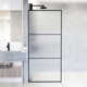Divide 34" W x 74" H Fixed Framed Shower Screen with 3/8" Striped Glass
