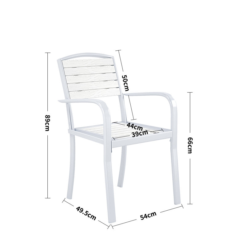 Disassemble plastic wood armchair, White