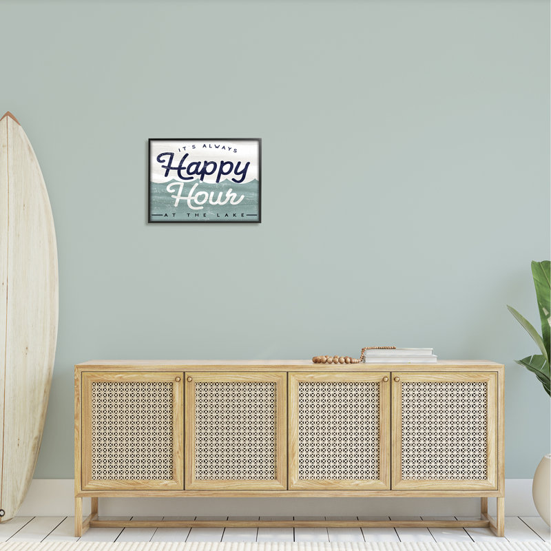 «Always Happy Hour», Lake House, L 20 po x H 16 po, Giclée encadrée noir minuit