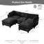 Canapé modulaire en chenille de 96,5 po en forme de U avec deux repose-pieds et rangement, canapé 3 places avec rangement sous le siège, ressorts ensachés, coussins soulageant la pression, structure en bois massif-370175082
