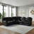 3 Piece Faux Leather Reclining Sectional with LED Lighting, Bluetooth Speaker & Charging Console-116986312