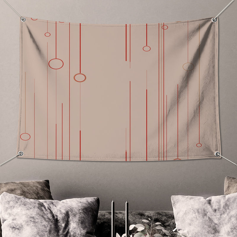Tapisserie murale «Lines» - Décoration murale abstraite, H 51 po x l 60 po avec 4 œillets