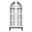 Arched Display Cabinet – 165cm, Fluted Glass Doors, 3 Tiers, Dark Green or Walnut-135778003