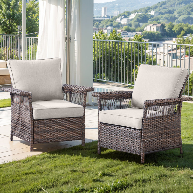 Tapash Wicker Outdoor Lounge Chair, Beige