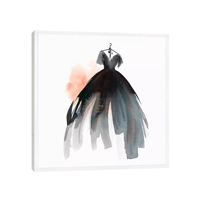 Little Black Dress II by Isabelle Z - Print on Canvas, 93.98 cm H x 93.98 cm W, White Framed