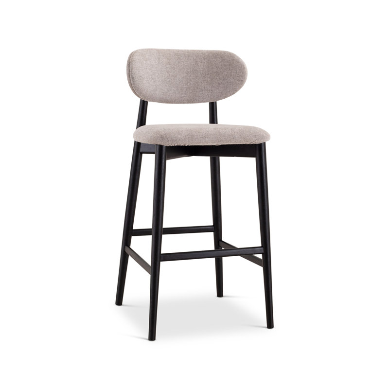 Tabouret de bar / de comptoir Alida Ena Lucia - siège en jute Harvest - structure Ebano, Noir