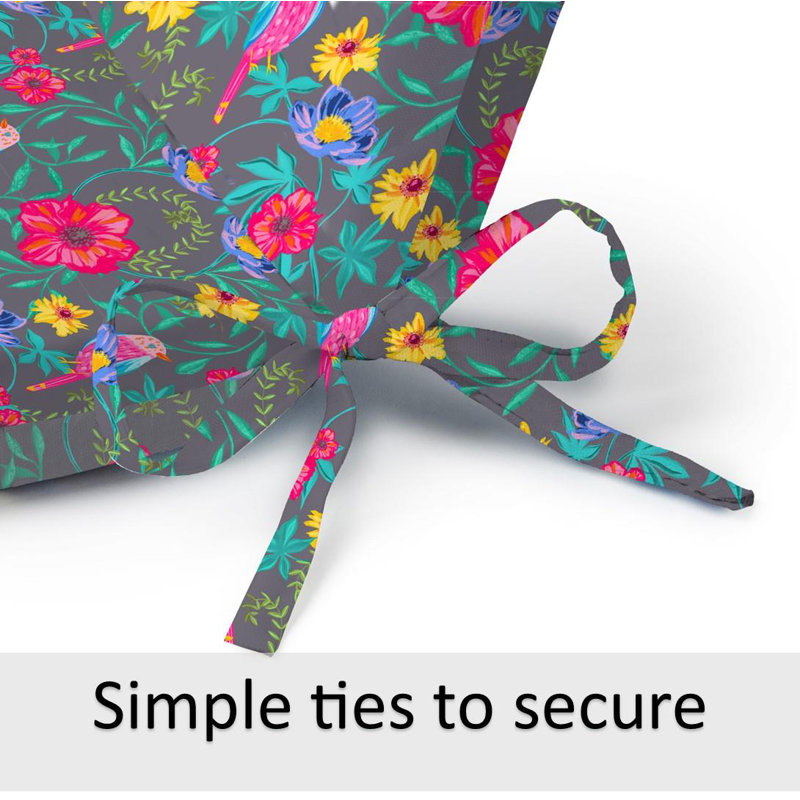 Seat Cushion, Gray/Pink/Yellow Floral