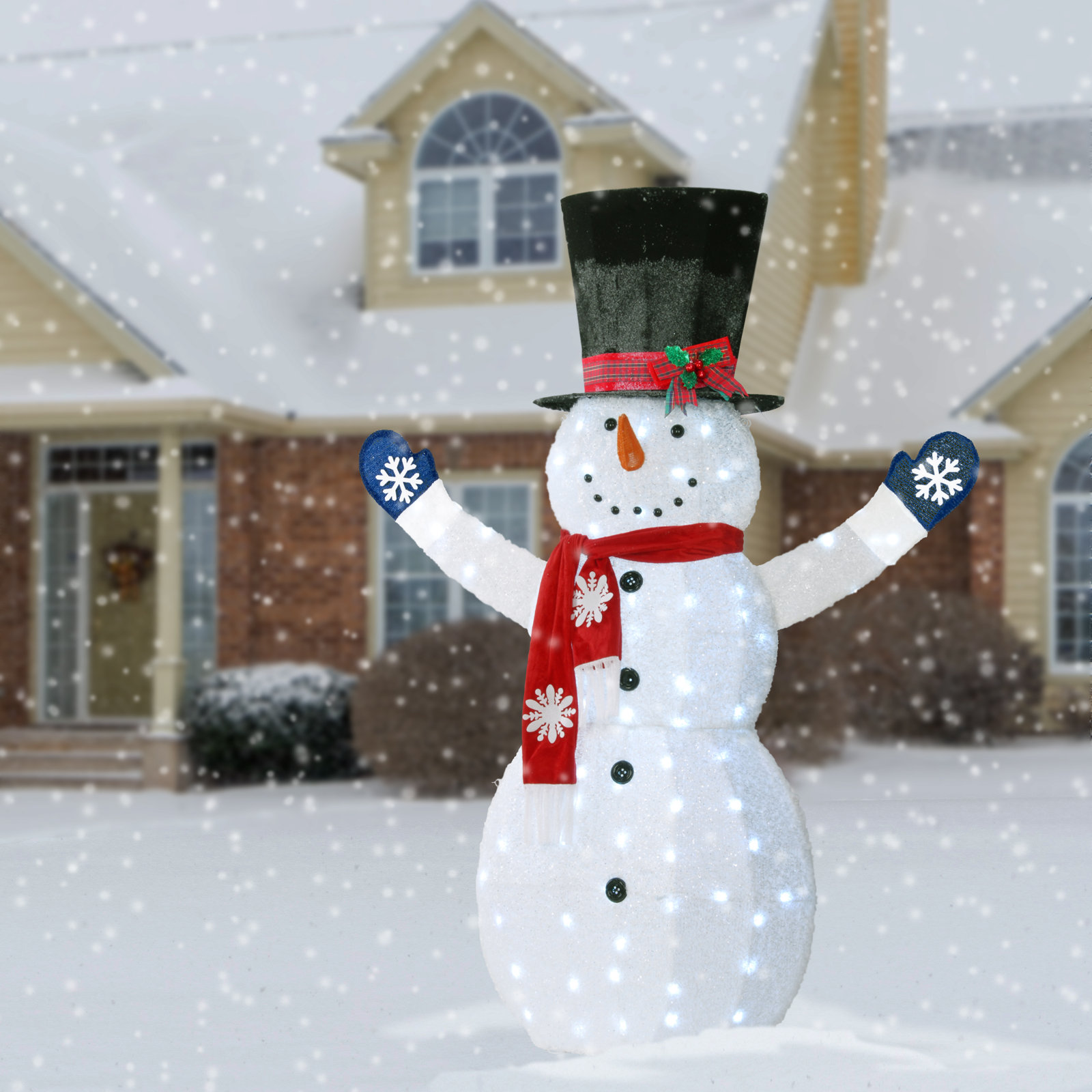 The Holiday Aisle® 72in. Snowman with White LED Lights