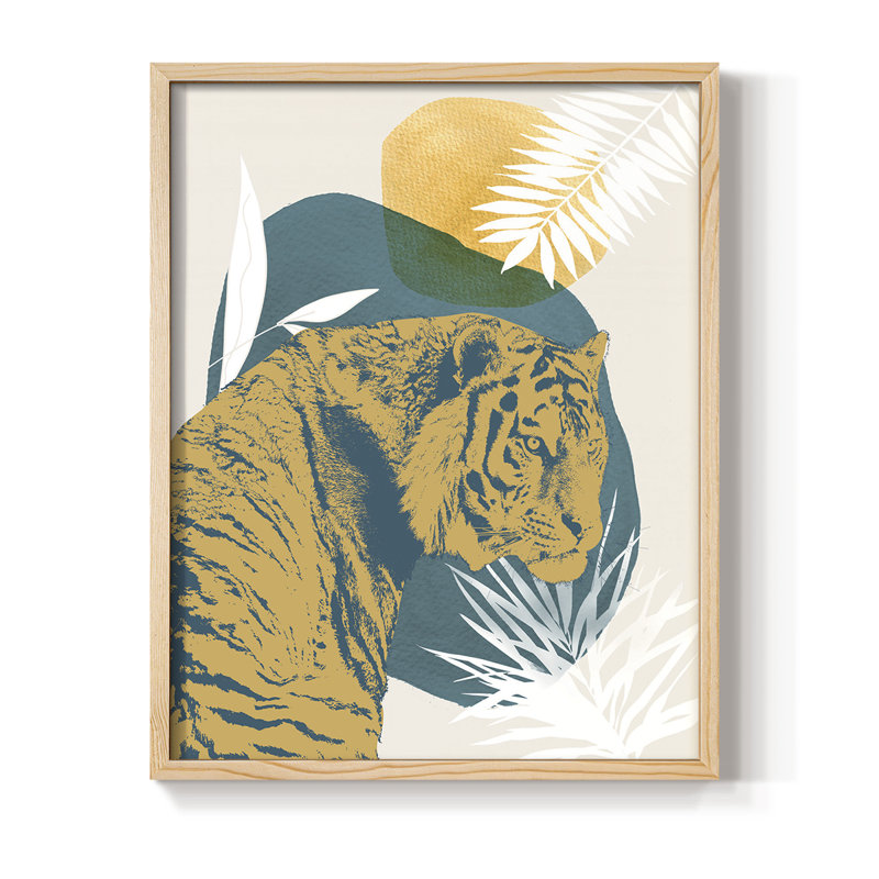 Jungle Cat I Framed Print - Solid Wood, Natural, 11" H x 9" W