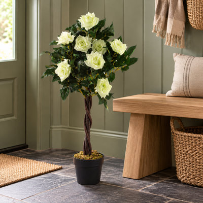 90cm Artificial Flowering Plant in Planter
