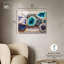 Géode bleue multicolore minérale, art par Art Remedy, prête à être accrochée-773362889