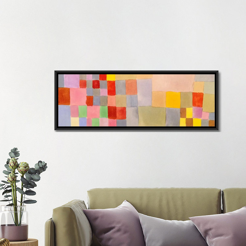 « flore on the sable », impression sur toile, H 16 po x l 48 po x P 1,5 po, Toile avec cadre noir