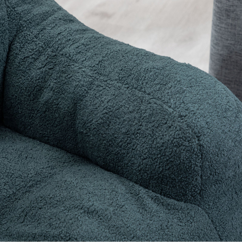 Fauteuil à billes 39,37 po Almon, Imitation fourrure verte