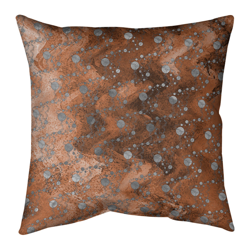 Housse et insert de coussin carré Katelyn Elizabeth Planets Stars, H 26 po x l 26 po, Orange, Pas de bourre
