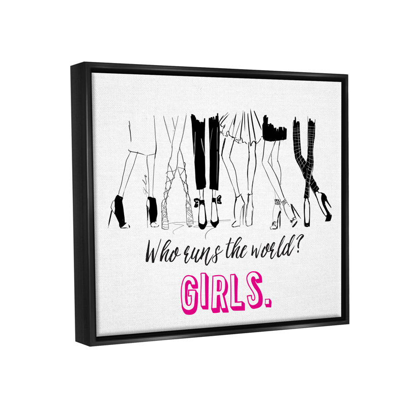 «Girls Run The World», art giclée par Alison Petrie, H 25 po x l 31 po x P 1,7 po, Cadre flottant noir de jais