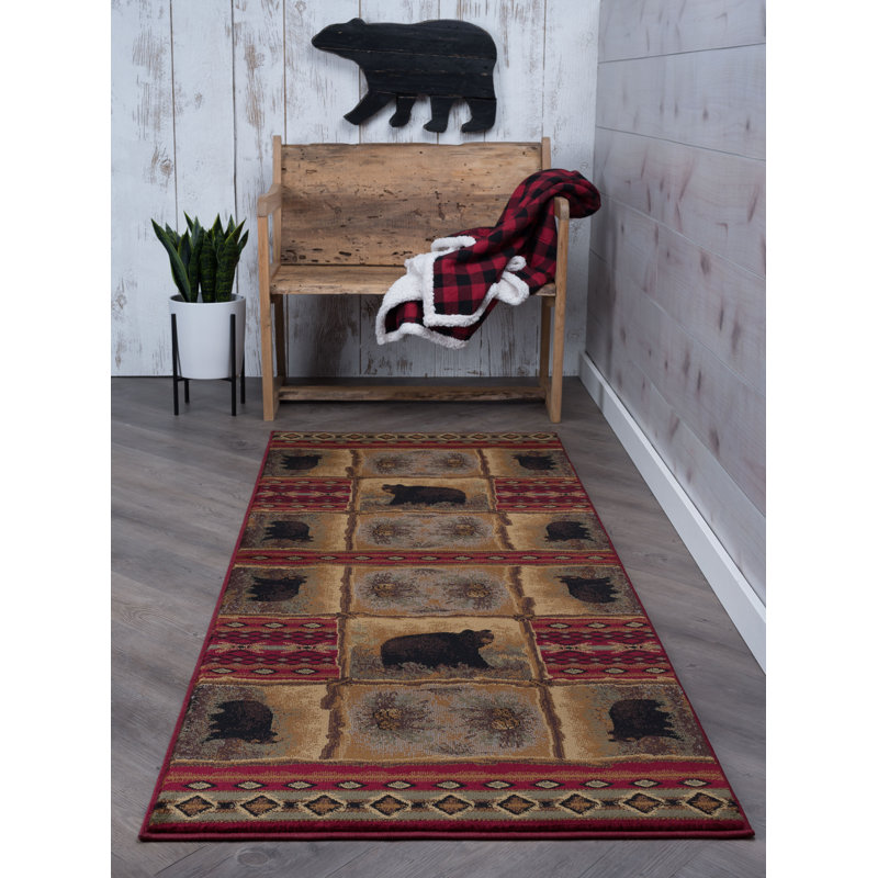 Tapis rouge Alers, Tapis de couloir 2 pi 7 po x 9 pi 10 po