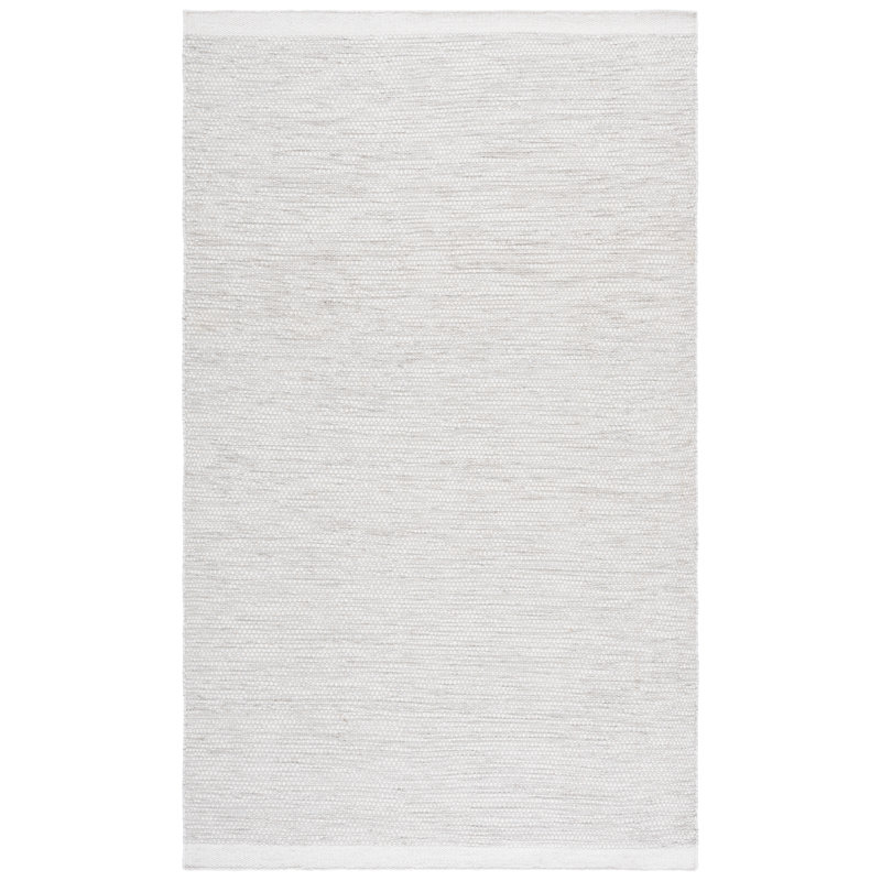 Tapis de couleur unie en coton tissé à la main Vermont, Rectangle 5' x 8'