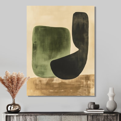 Rounded Forms in Green II - Midcentury Metal Art