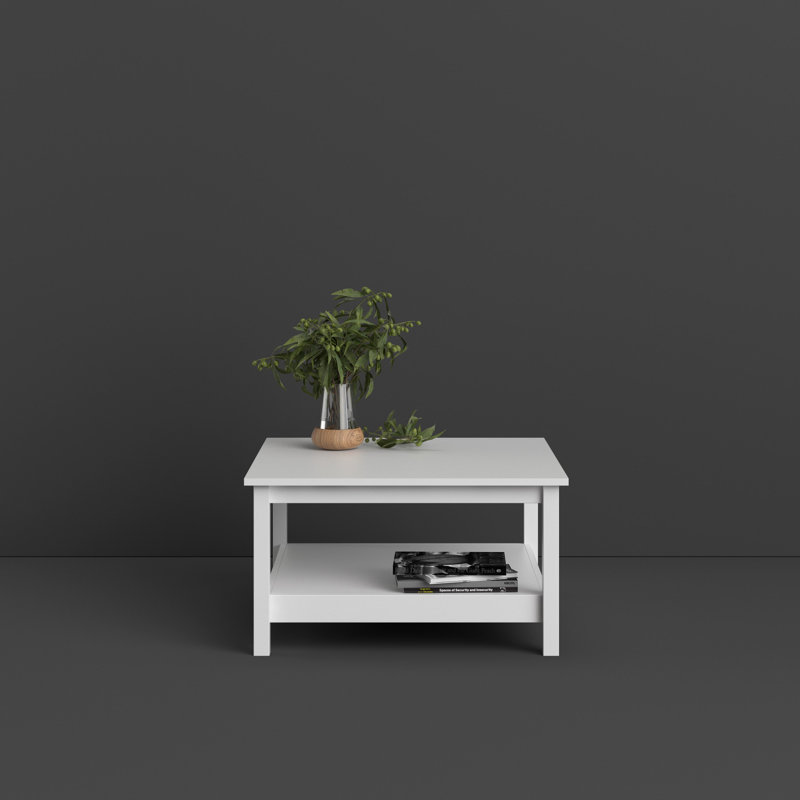 Besiana Four Leg Coffee Table with Storage, White