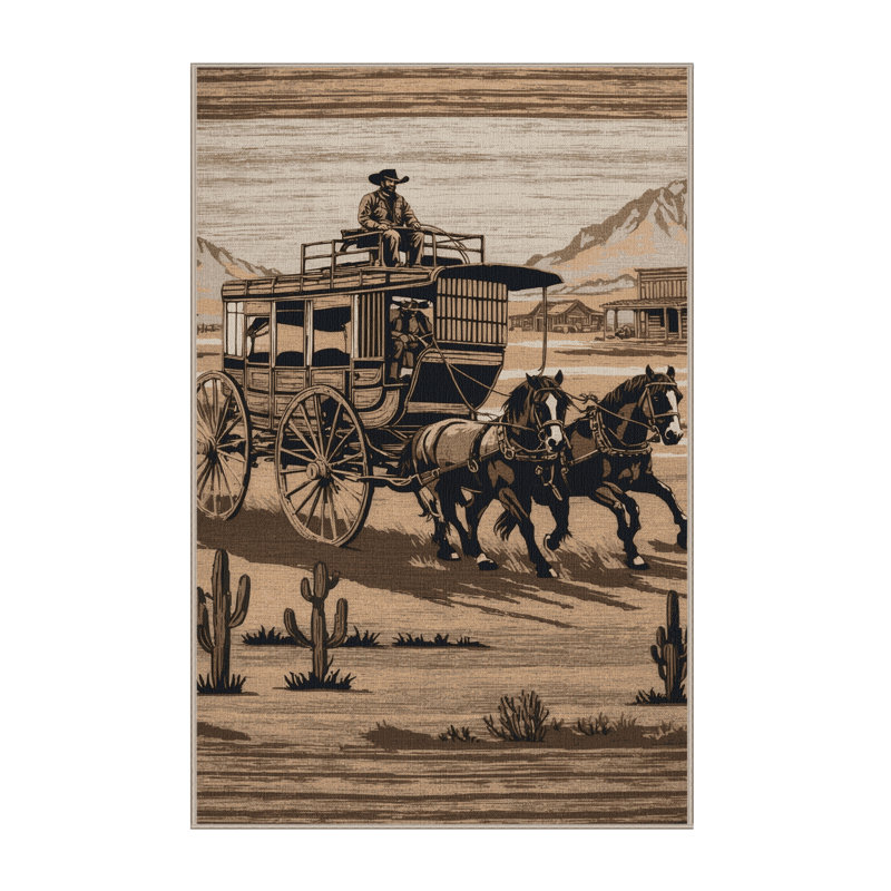 Tapis de transport brun lavable à la machine, Rectangle 7 pi x 9 pi