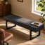 Banc de 59 po en bois pour la chambre à coucher au bout du lit, bancs de table de cuisine d'intérieur de ferme, banc à chaussures moderne polyvalent pour le vestibule, noir