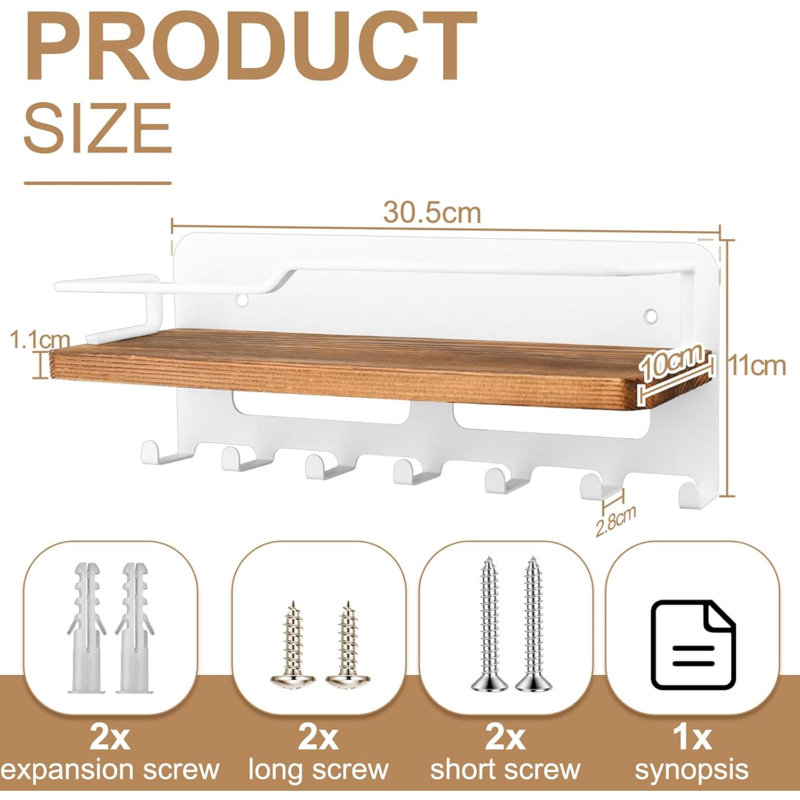 Wood Wall Organizer, Brown