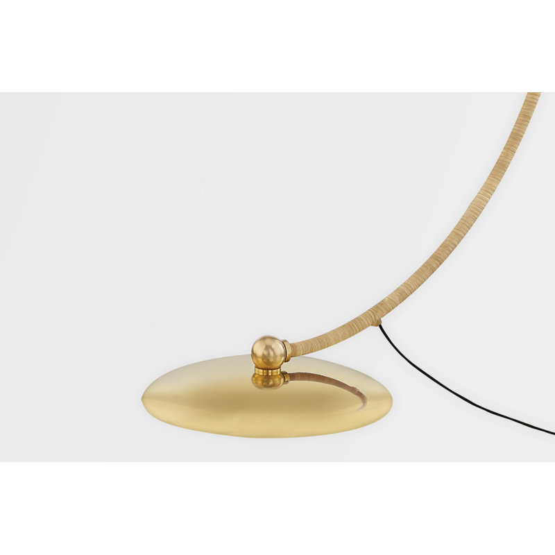Montague - 1 Light Floor Lamp - Aged Brass Frame - White Shade