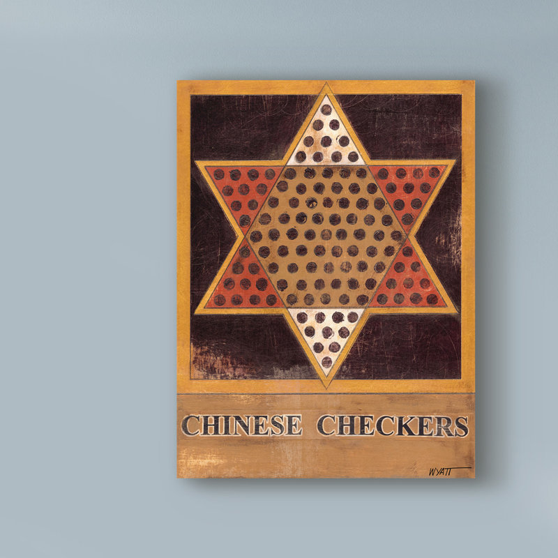 « chinoise checkers », reproduction d’impression sur toile tendue, H 32 po x l 24 po x P 2 po