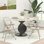 Chaises pliantes en métal avec coussin en lin beige