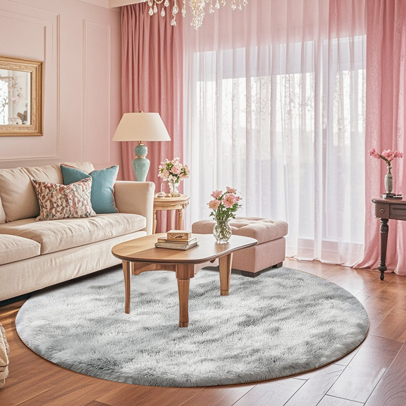 Plush Round Area Rug, Soft Fuzzy Shag Rug for Bedroom Living Room Balcony, Fluffy Carpet for Home Decor, Non-Slip Cozy Decorative Rug.
