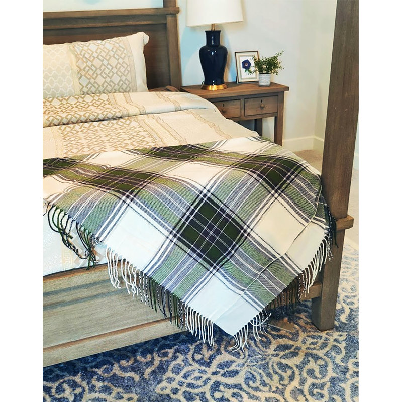 Sevan Collection Hand Woven Throw Blanket, Green