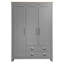 Armoire polyvalente à trois portes avec armoires et tringles pour un rangement généreux