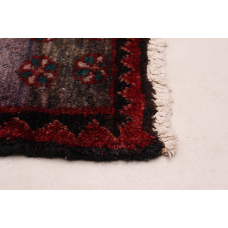 Tapis rouge en laine des années 1990 de 4 pi 10 po x 8 pi 10 po Yasma