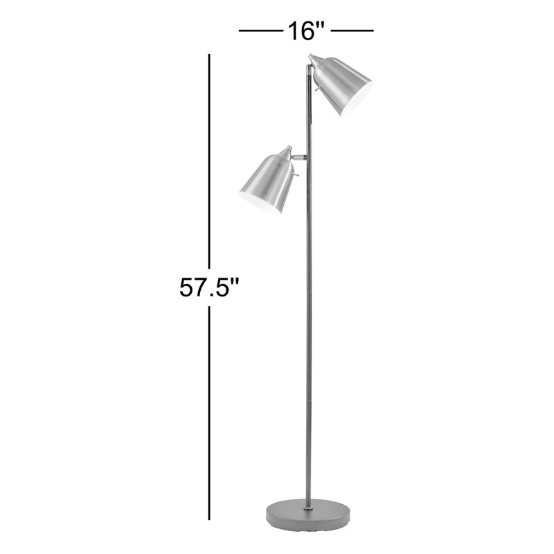Geniece 57.5'' Task Floor Lamp, Black/Antique Brass