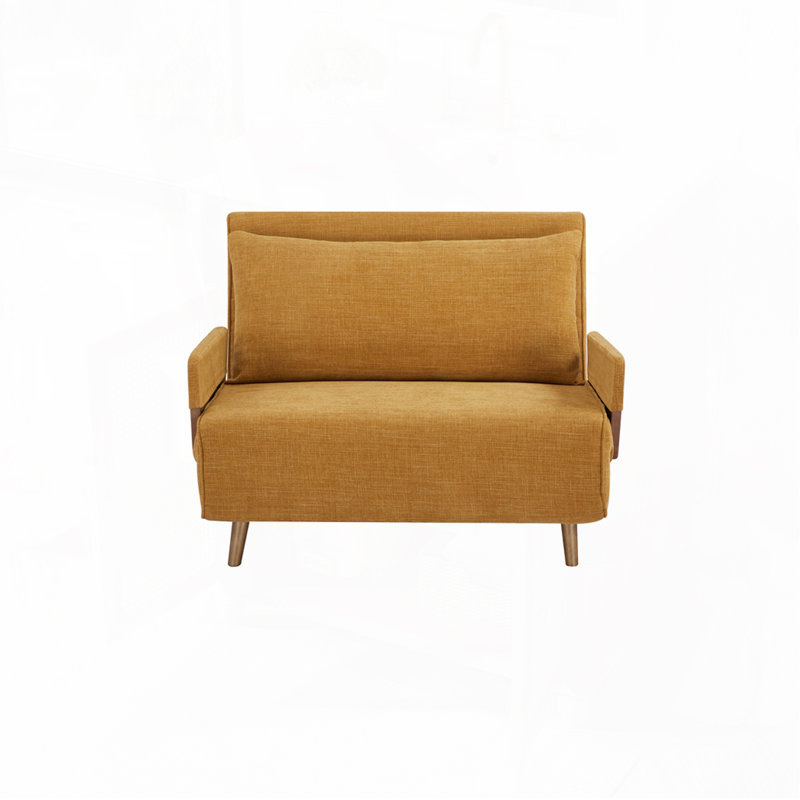 Fauteuil d'appoint rembourré convertible, Jaune moutarde
