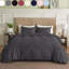 Housse de couette grise Simply Clean Queen, douce comme un nuage – Mélange de coton, confort optimal pour dormir sans couette, bords renforcés, anti-boulochage, couverture intégrale du lit, impression sécurisée
