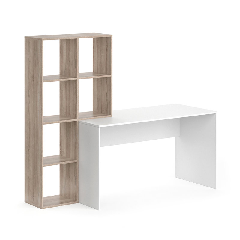 Lacee Modular Writing Desk, Sonoma/White