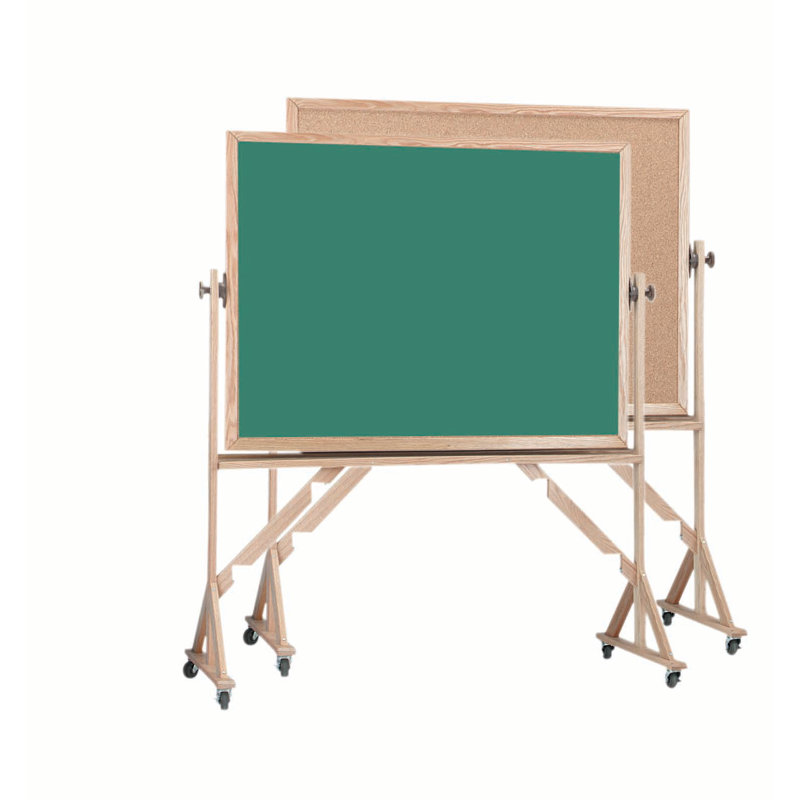 Freestanding Cork Reversible Medium - 4' - 6', Green, 3' H x 4' W