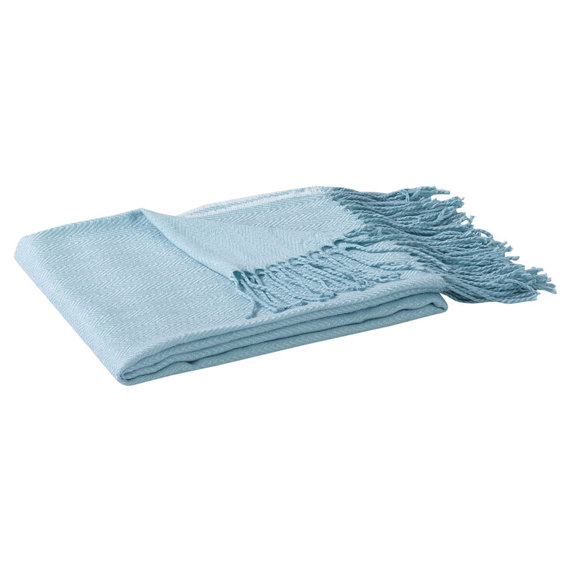 Hand Woven Throw Blanket, Blue