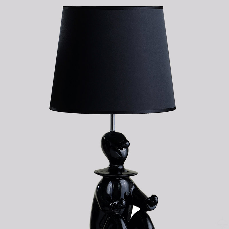 Lampe de table moderne en résine, Noir, Noir