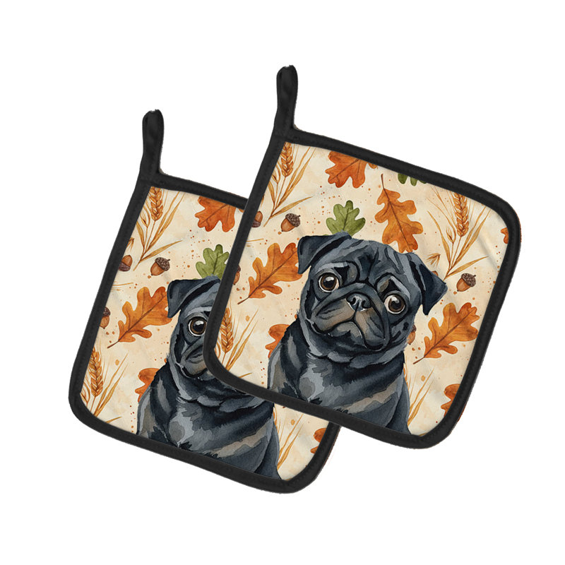 Paire de porte-casseroles Black Pug Heirloom Fall