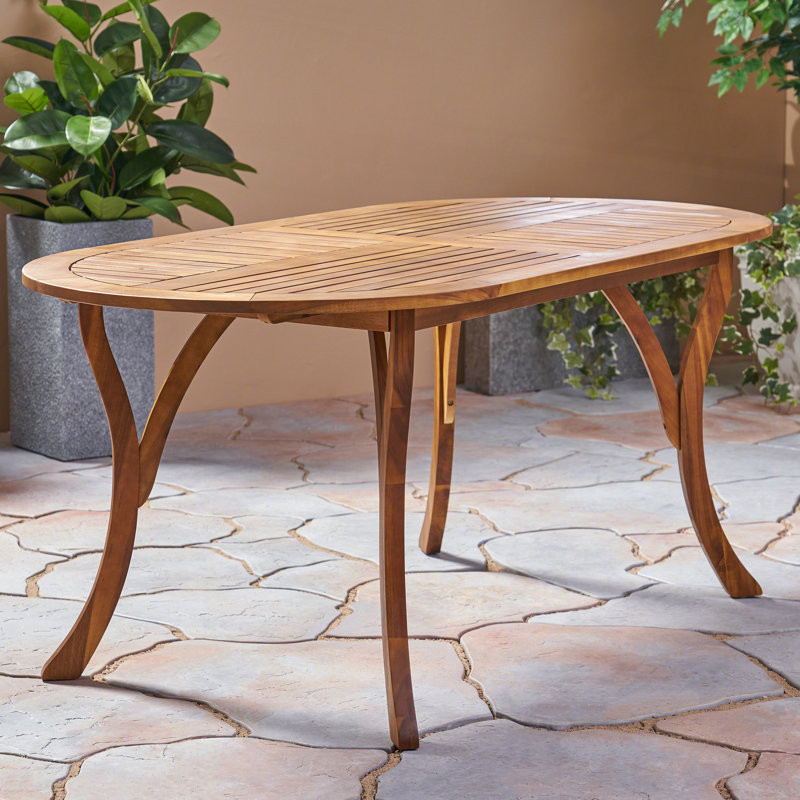 Table de salle à manger 70 "en bois avec une finition extérieure ombrée