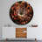 Brown Fractal Flower - Modern wall clock-34140718