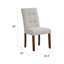 Chaise de salle à manger à dossier capitonné Latitude Run® - tissé texturé crème (ensemble de 2)-1969718994-1969719005