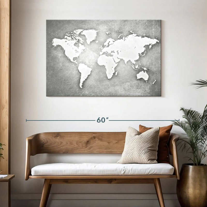 Carte du monde Aliaz, H 30 po x l 45 po