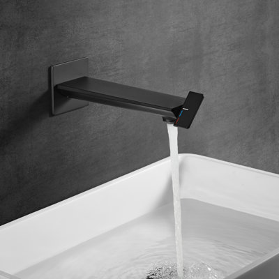 Concealed Wall-Mount Bathroom Faucet,Brass Rough-in Valve Included