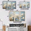 Élégant ensemble d'art mural blanc et bleu Magnolias-107747093-107747094